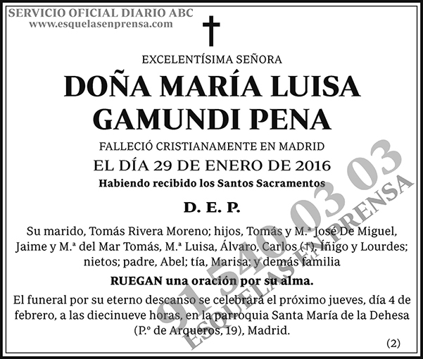 María Luisa Gamundi Pena